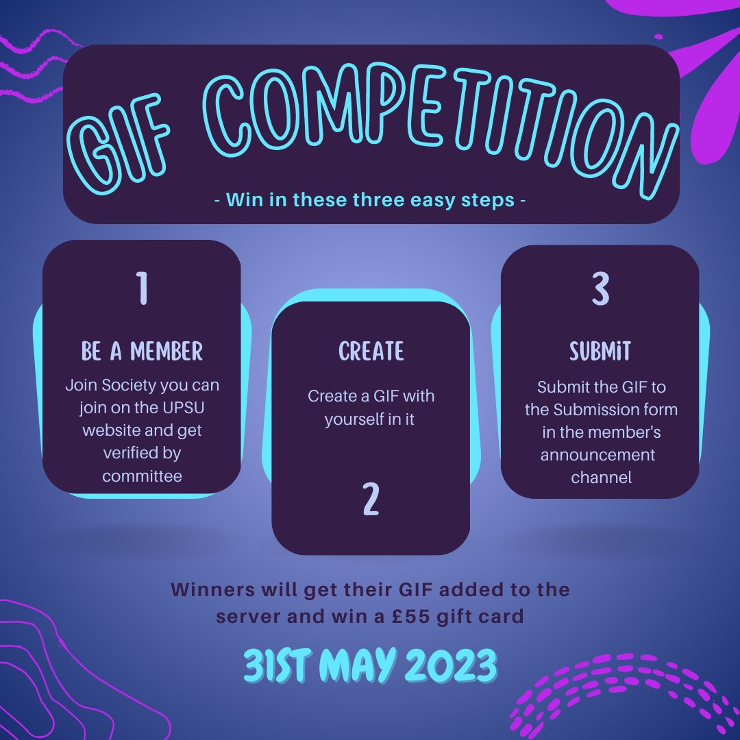 PlymLeviathans's tweet photo. We are holding a Competition! 
Do you think you could make us some new funny, relatable GIFs?
Enter our GIF Competition just follow these three easy steps!
The Winner will be announced on the 31st of may, they will get their GIF added to the server and a £55 gift card! https://t.co/EhTJLlaMyL