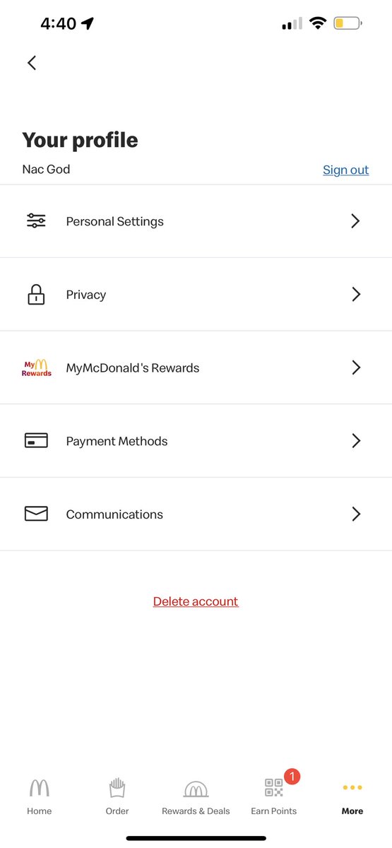 BakedMoses's tweet photo. When I was 13 I made the name on my Google acc Nac God and it somehow transferred to my McDonald’s and I can’t change it https://t.co/FKN8CVpi18