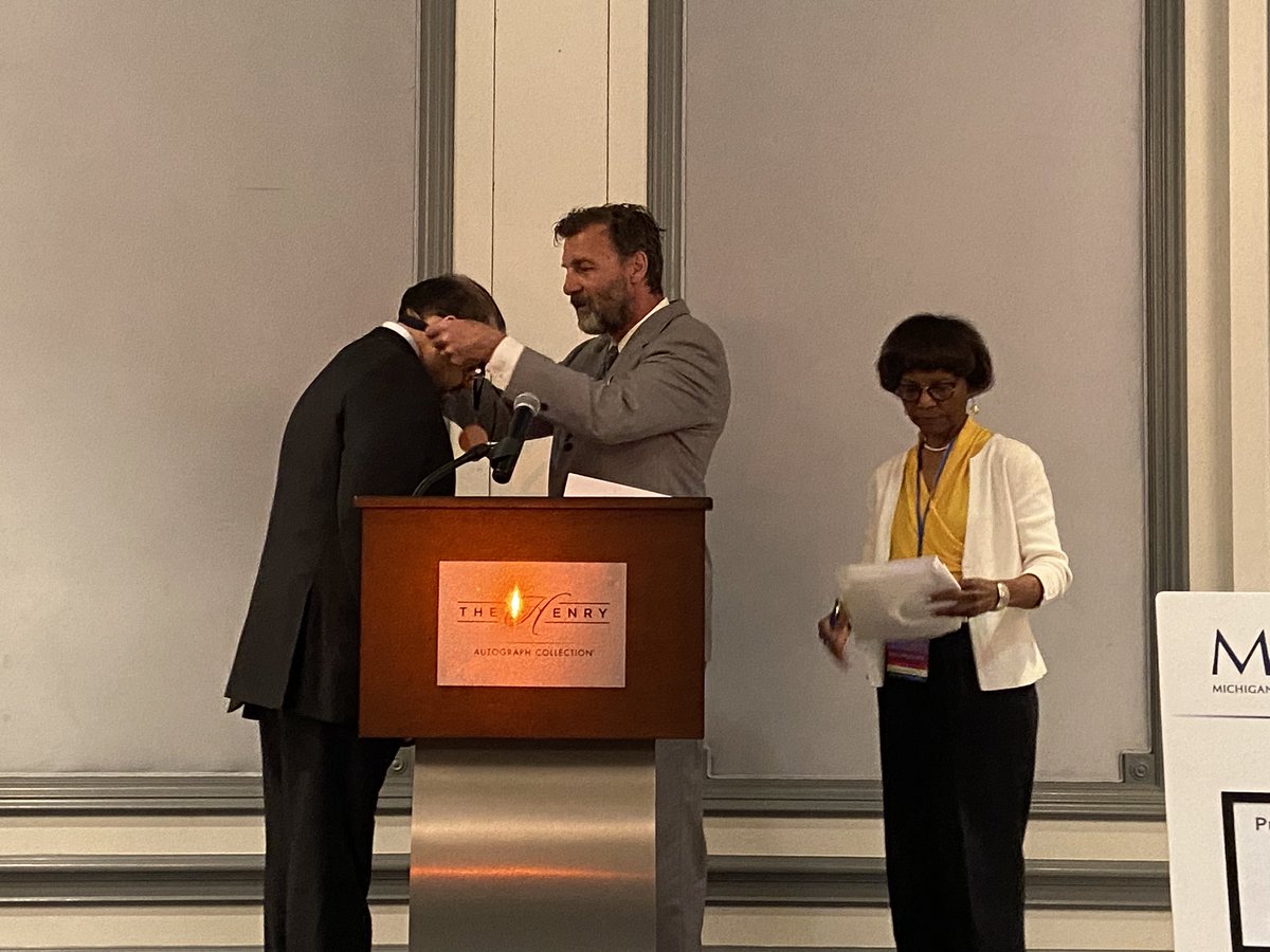 MichStateMedSoc's tweet photo. Congratulations @SalimSiddiquiMD on your formal installation as the 165th President of MSMS. #MSMSHOD23 https://t.co/bxrQYIlOKe
