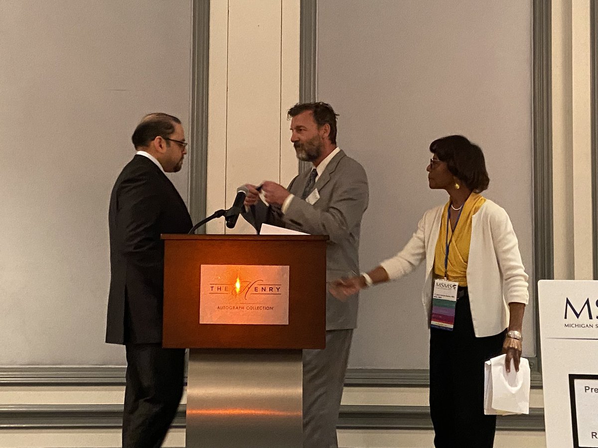 MichStateMedSoc's tweet photo. Congratulations @SalimSiddiquiMD on your formal installation as the 165th President of MSMS. #MSMSHOD23 https://t.co/bxrQYIlOKe