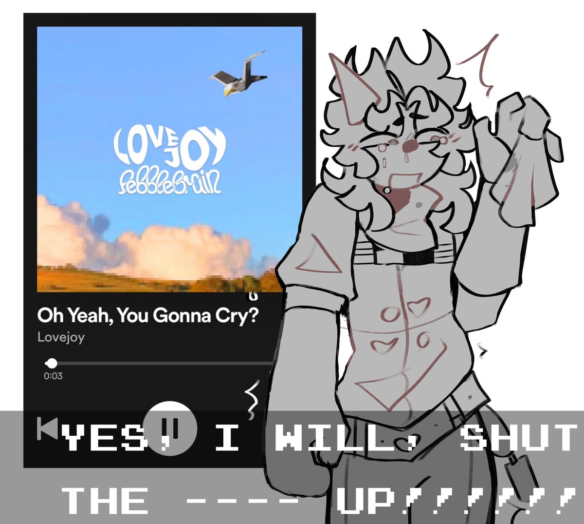 jsijsnijnijdihi's tweet photo. "now now, you need to calm down-- what good's this energy?"
stfu‼️
#artistsoftwitter #originaloc #art #digitalart #shitpostdrawing #idkhowtotag #originalcharacterart https://t.co/khM6SY6JAq