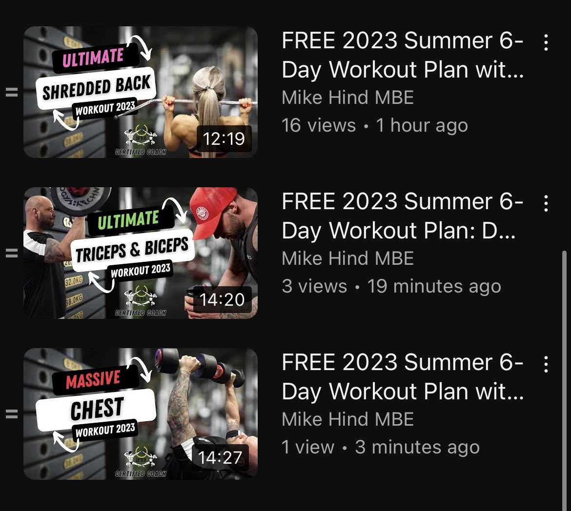 Looking to level up your fitness game?🏋️‍♀️ As a 4-time "Best PT in the UK" &amp; IFBB Certified Coach, I'm excited to share my expertise &amp; workouts on YouTube! Ready to crush your goals?🔥
Chest: youtu.be/P_T3ze1PHzU
Back: youtu.be/nO8aBO_VAws
Arms: youtu.be/V-aYW4L0w1c
Full