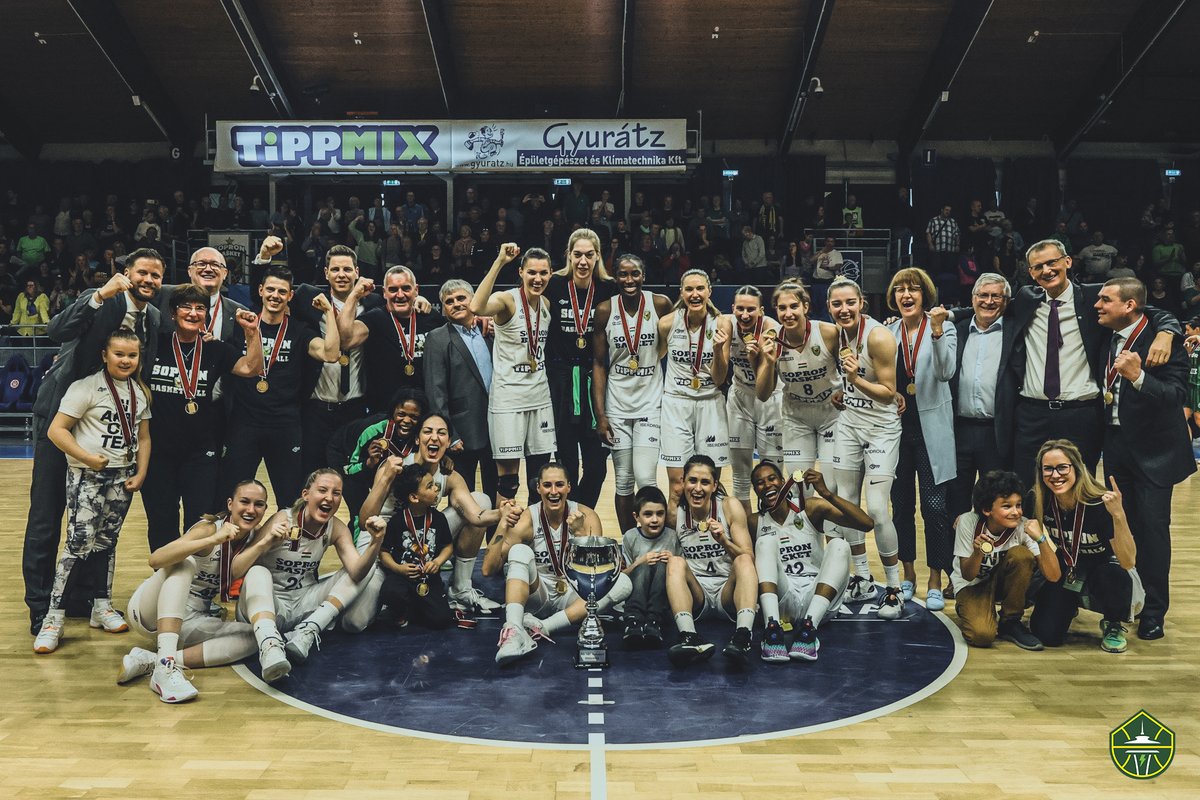 seattlestorm's tweet photo. 🏆 CHAMPIONS 🏆

Congratulations to @ezimagbegor and Yvonne Turner on leading @WBSopron to its 16th Hungarian League title! 👏👏👏

#StormOverSEAs https://t.co/1DX5HR310s