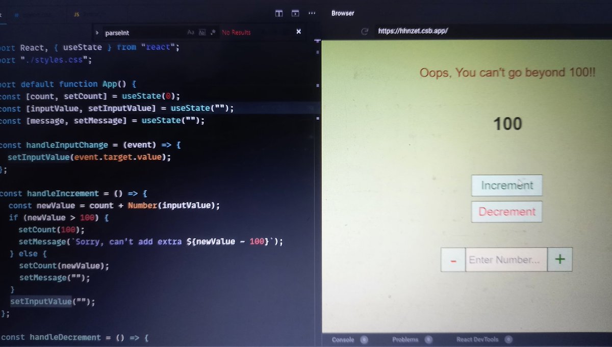 sanjana12i's tweet image. Making counter app using react, adding more functions to it...

#ReactJS #counterapp