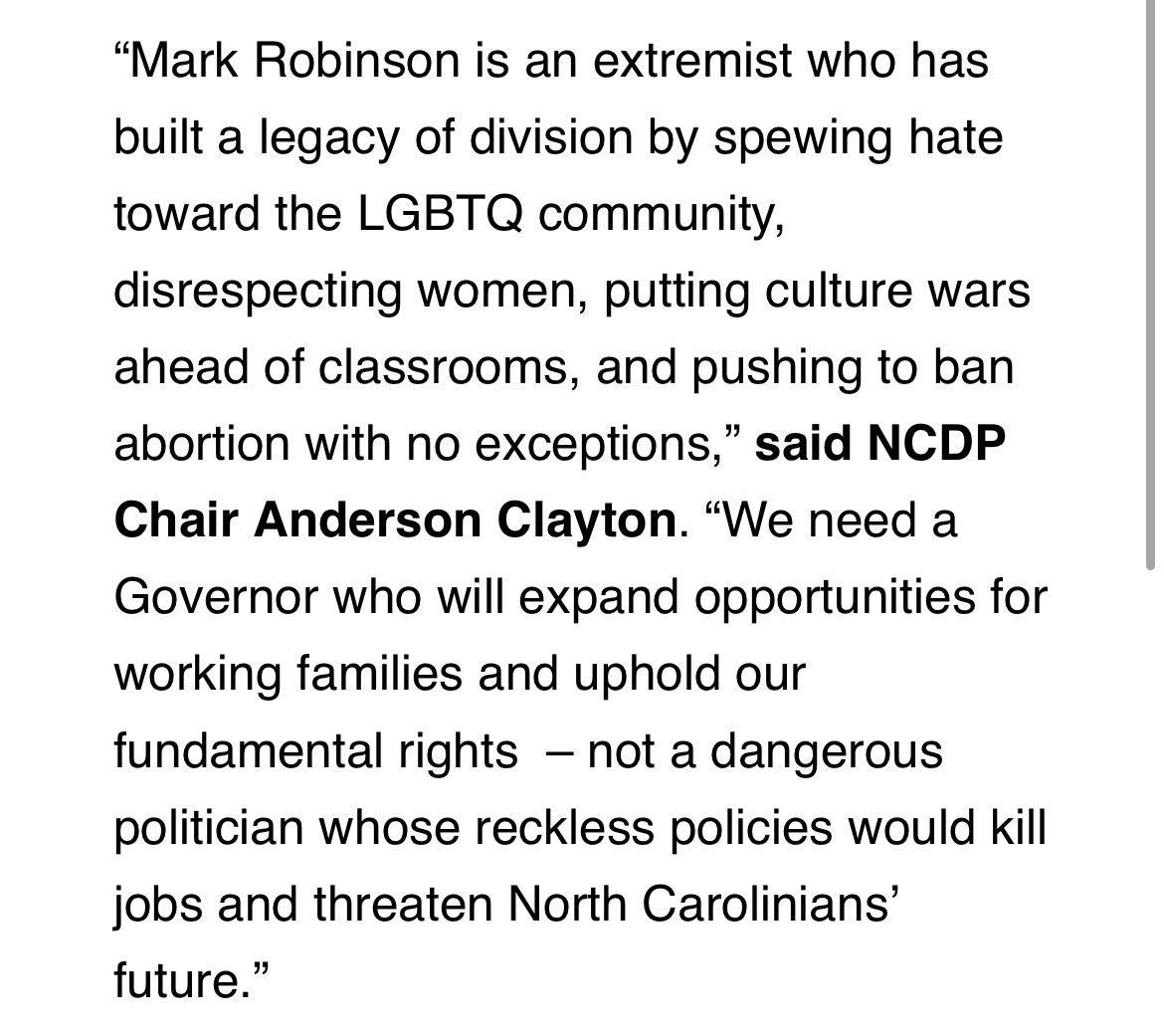 kafrauenfelder's tweet photo. NEW: @abreezeclayton responds to Robinson announcing his bid for #NCGOV ⬇️ https://t.co/nAz8ikT0Xw