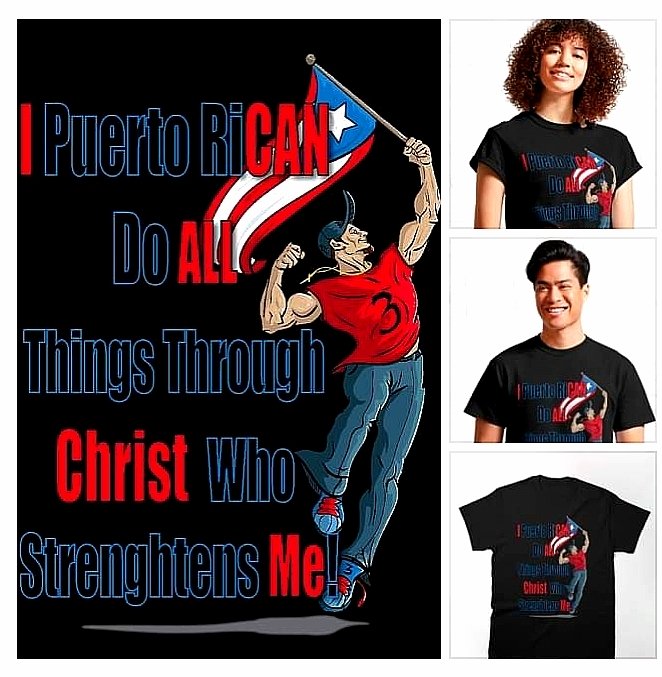 theROGICtees's tweet photo. I Puerto RiCAN do all things through Christ who strengthens me! T-Shirt Design by Johnny Praize

#Puertorico #Jesus #DoAllThingsThroughChrist #PuertoRican #Flag #Bible #Tshirt #Christian #Cristiano #Bandera #Camiseta #Pullover
👇👇👇
https://t.co/MqLv1Cvh1u https://t.co/g8E2N2FQiA