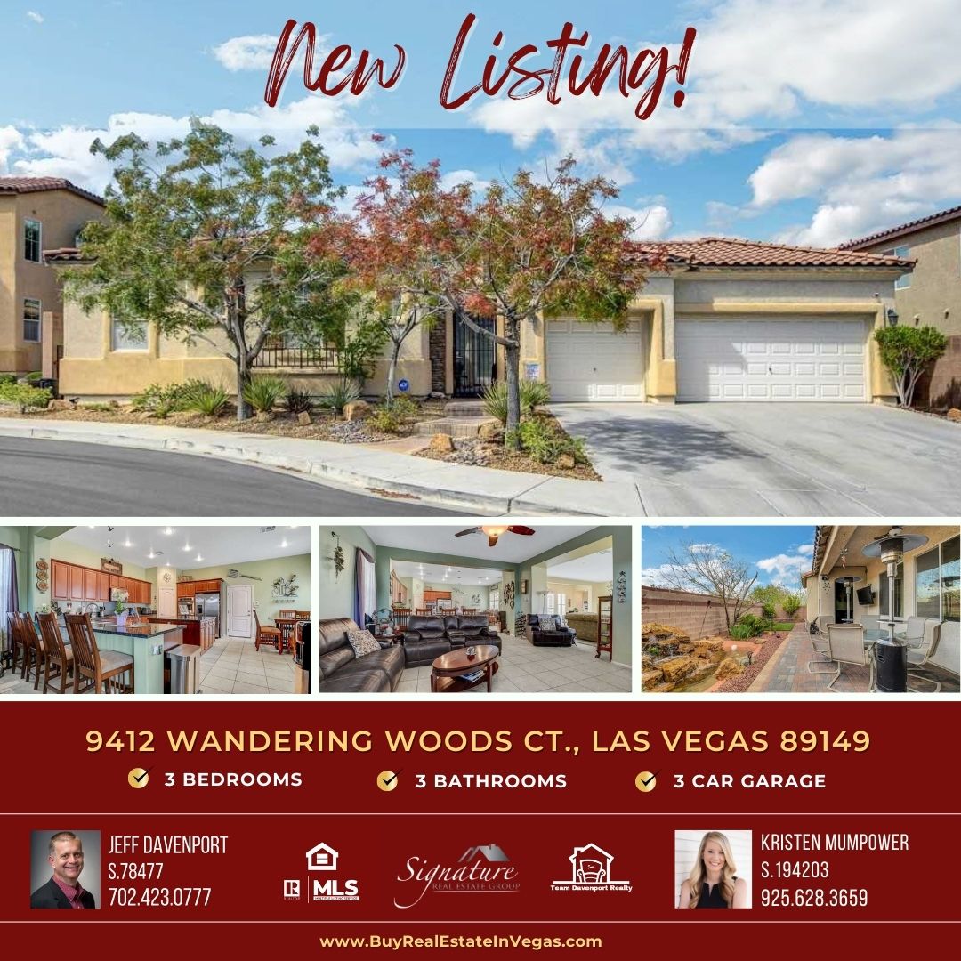 NEW LISTING! Welcome to your Las Vegas DREAM HOME! Stunning & spacious with 3 beds/3 baths/3 car garage. 

Jeff Davenport - S.78477
702.423.0777
Team Davenport Realty
Signature Real Estate Group
Click link to view: looksee.it/wPbkq

#lasvegasrealtor #lasvegashomesforsale