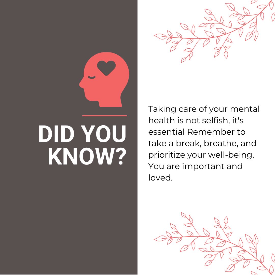 PeopleAgainstV's tweet photo. Taking care of your mental health is not selfish, it's essential Remember to take a break, breathe, and prioritize your well-being. You are important and loved. ❤️

#MentalHealthAwareness #SelfCare #YouAreNotAlone #HealthyMindset #MentalHealthMatters #Mindfulness https://t.co/25J5pF12Su
