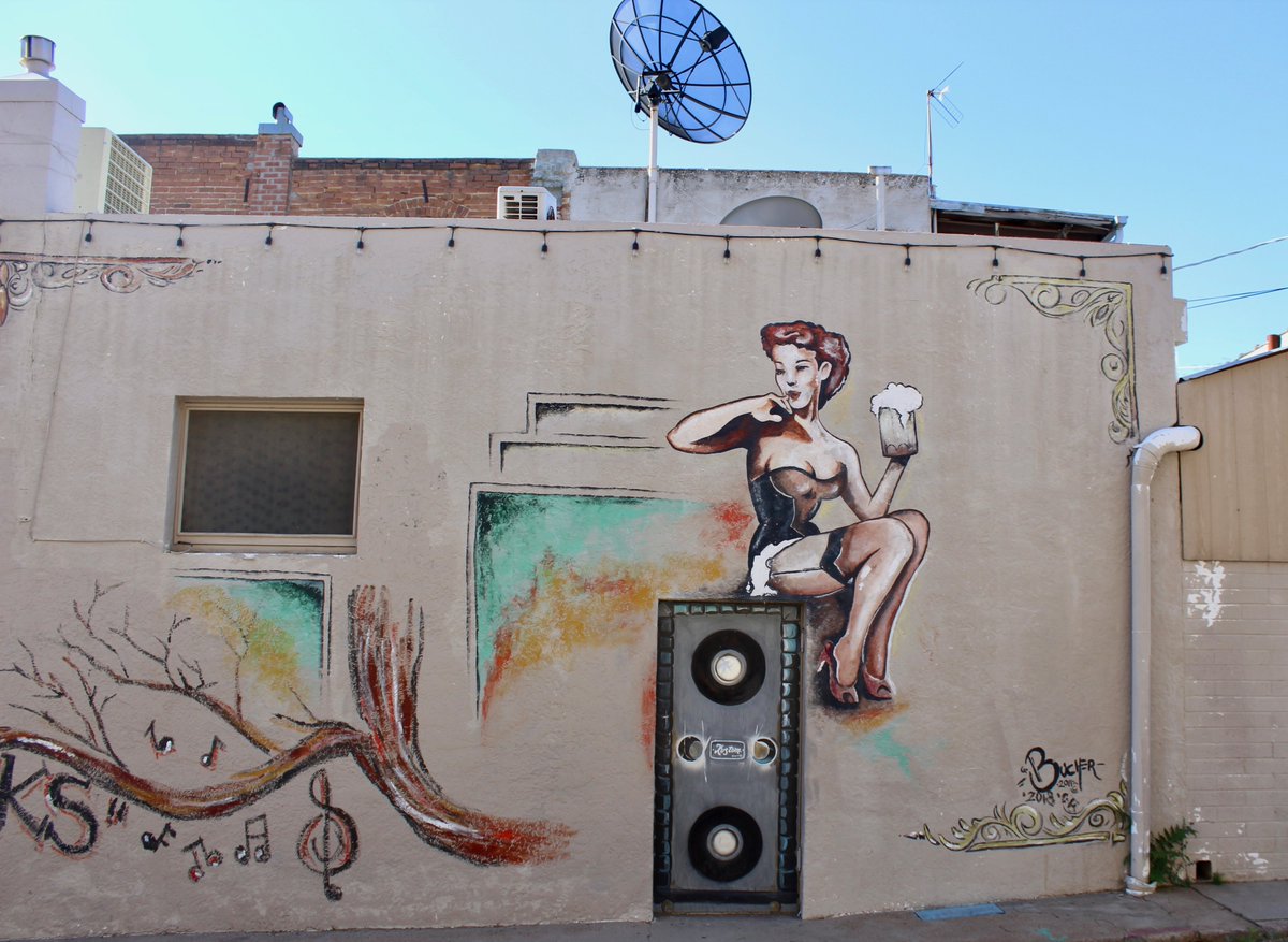 A mural at JammerZ. I wish I had visited this Globe bar before it shut down. This was shot in the spring of 2020. ontheroadarizona.com/globe.html
