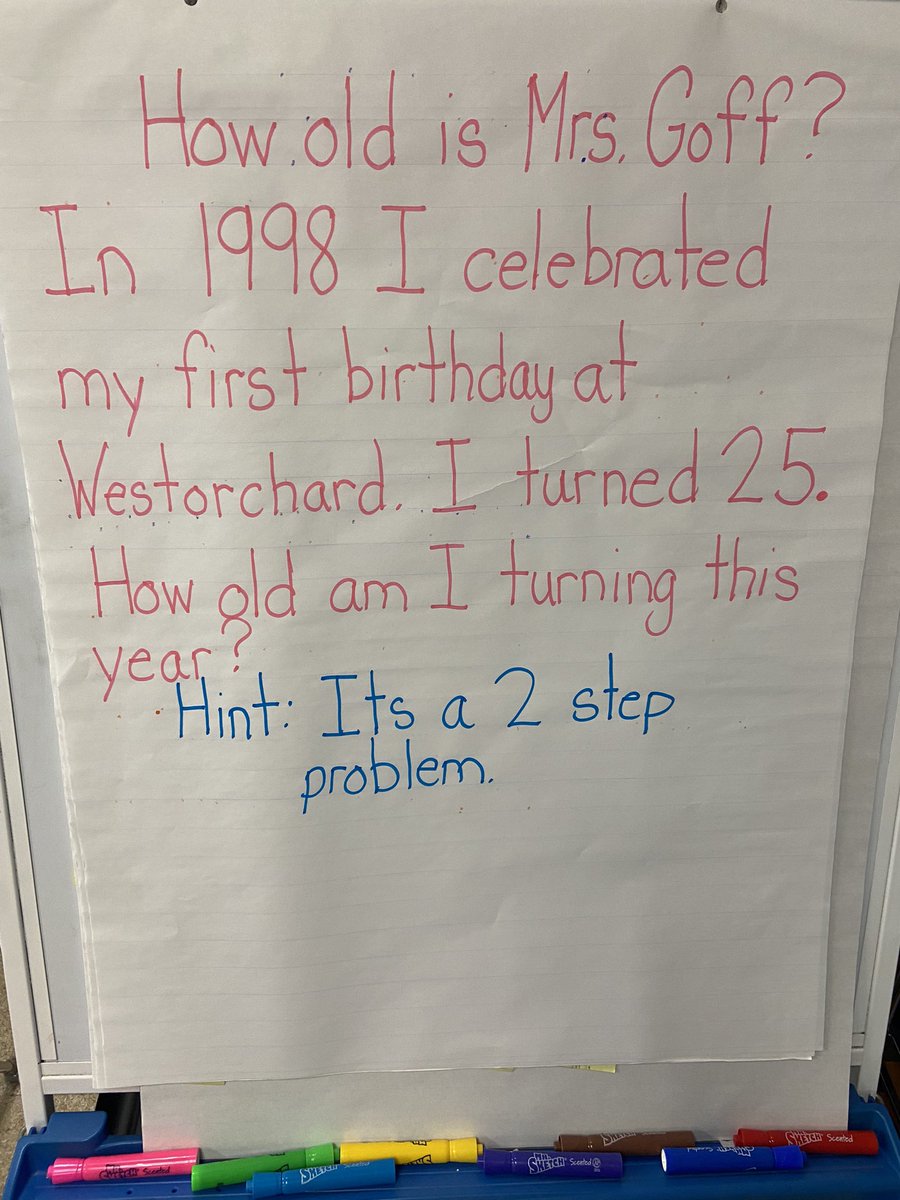 My class wanted to know how old I was turning on my birthday yesterday! So of course I had to make it into a math problem! #woschool