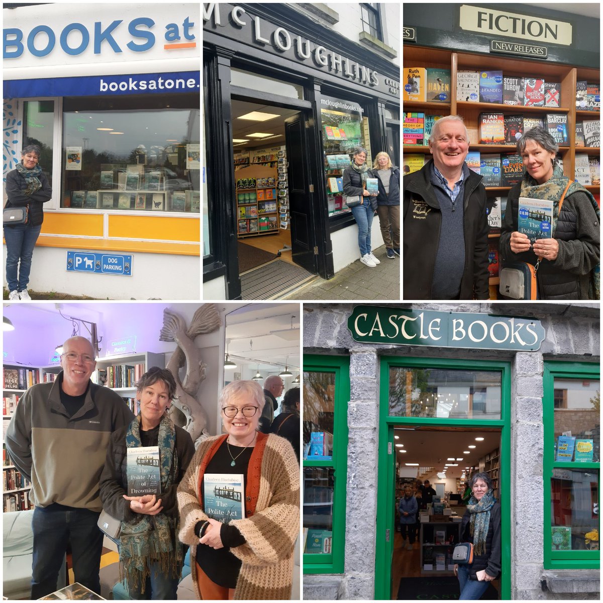 bbarclay9's tweet image. Fab day touring West #Mayo bookshops with @CharliSolo signing her debut novel "The Polite Act of Drowning" at @Booksone1 #Louisburgh, McLoughlins, The Bookshop, and @TertuliaBooks #Westport, and Castle Books #Castlebar @eriu_books