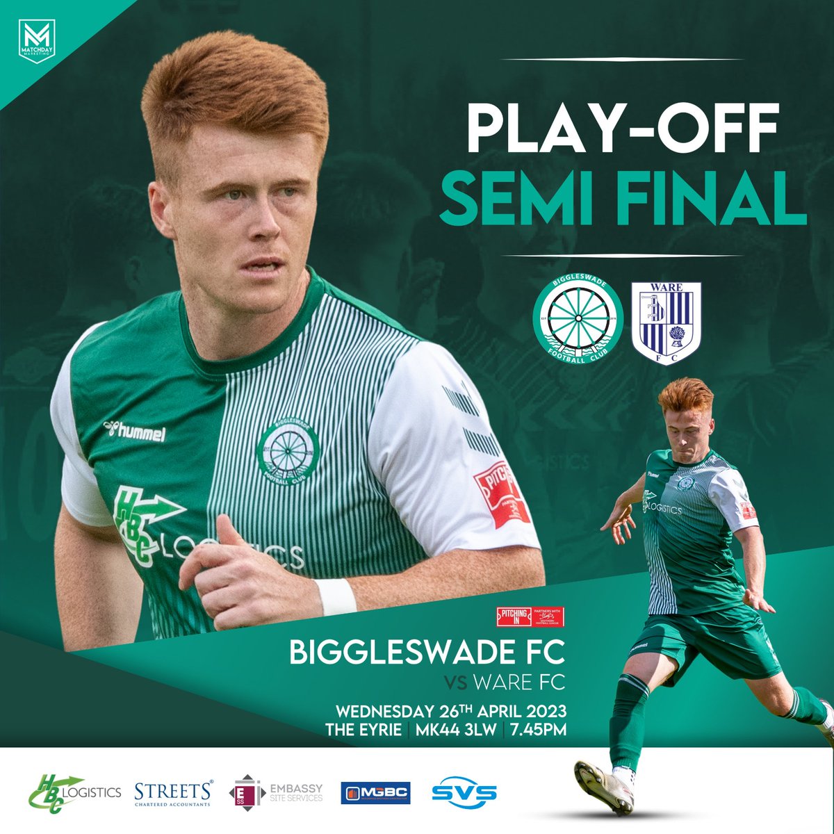 TICKETS ON SALE NOW | 💚⚽️🎟️

HUGE MATCH for our young club at The Eyrie on Wednesday night as we host <a href="/Ware_FC/">Ware FC</a> in the play-offs. We would love your support!

Save by purchasing your tickets in advance...

biggleswadefc.ktckts.com/event/big2223c…

#WeAreFC