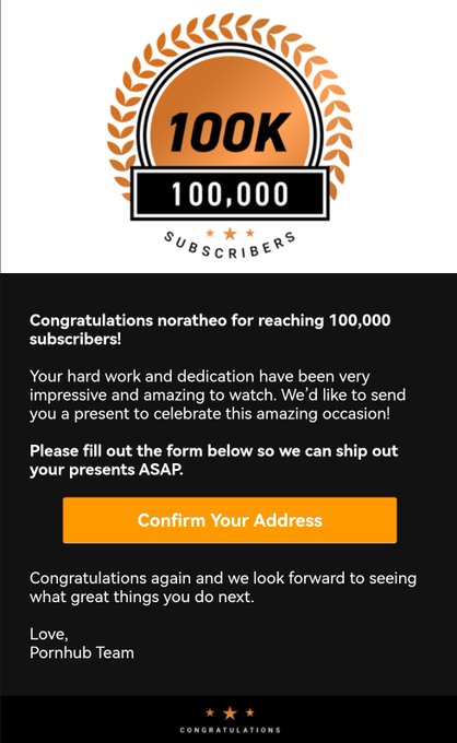 It's finally here! We just hit 100k subscribers on Pornhub!😍 Thank you for your support! ❤️ Become part<a href="/tag/100k"class="tags"><span>#100k</span></a>