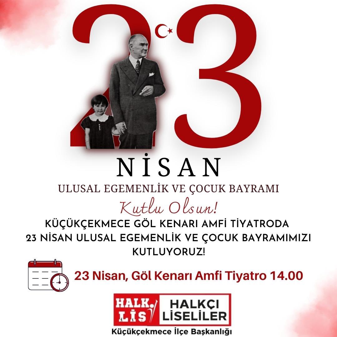 CekmeceHalkLis's tweet photo. Bugün Bayram Erken Kalkın Çocuklar

Çocuklar Hazır mıyız?
23 Nisan Pazar günü saat 2'de doyasıya eğleneceğimiz yüzümüzden gülümsemenin eksik olmayacağı bir festival için Küçükçekmece amfi tiyatrosunun önünde buluşuyoruz.Tüm Halkımız Davetlidir.

#23Nisan https://t.co/pmzuvgi67G