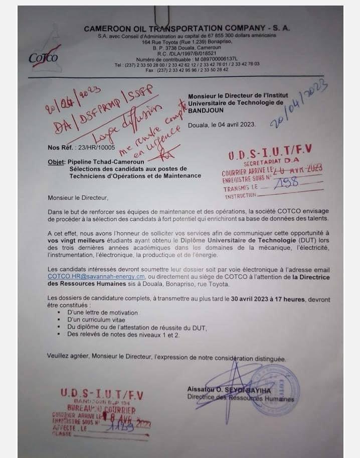 cameroon_data's tweet photo. Pendant que le #Tcahd crie haro sur le #Cameroun, #Cotco étoffe sa ressource humaine! https://t.co/GrnpSDTQ2C