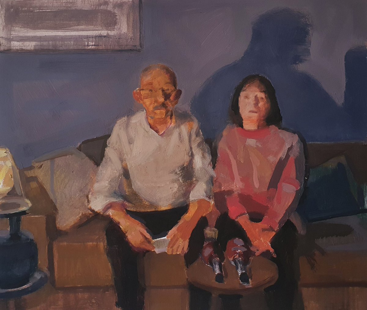 haykobagdat's tweet photo. 'kemal &amp; selvi', oil on paper, 2022 by @timur_celik https://t.co/fvm9tgSvNV