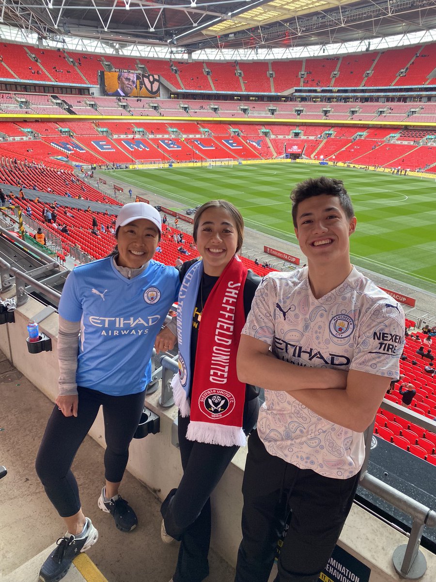 JeffHrkach's tweet photo. Very special family occasion to see @ManCity win the FA Cup semi @ Wembley - huge thanks to @shergul and Diego Gigliani https://t.co/92bB78TzPH