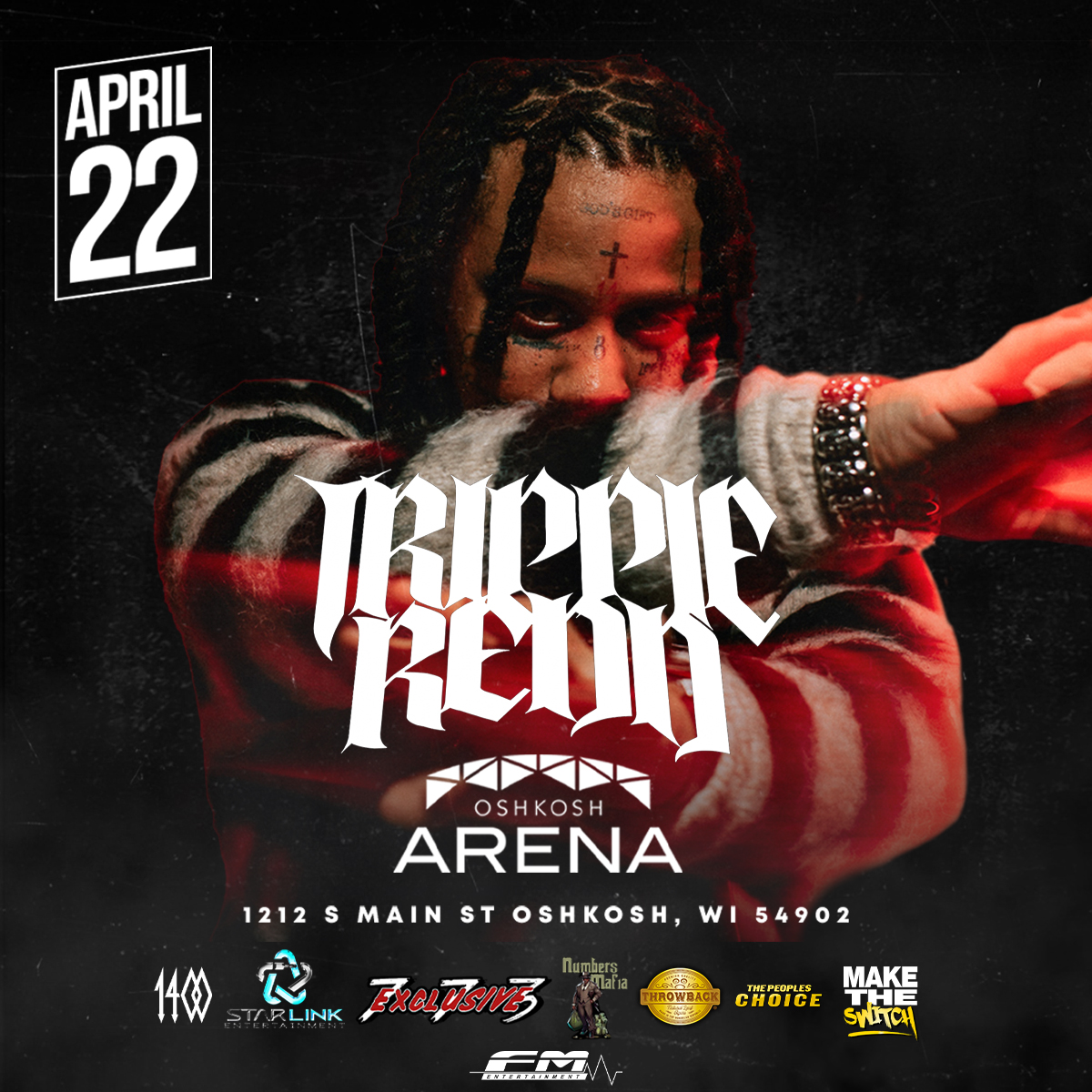 OshkoshArena's tweet photo. Only two hours left until doors open! Come see @trippieredd and friends tonight at the Oshkosh Arena! Tickets are available at the link below or at the door tonight! See you soon! 😈🔥#oshkosh #events #concert #trippieredd #mansionmusik

🎟🔗 - https://t.co/HEVEXjEmyQ https://t.co/uHQs2301bg
