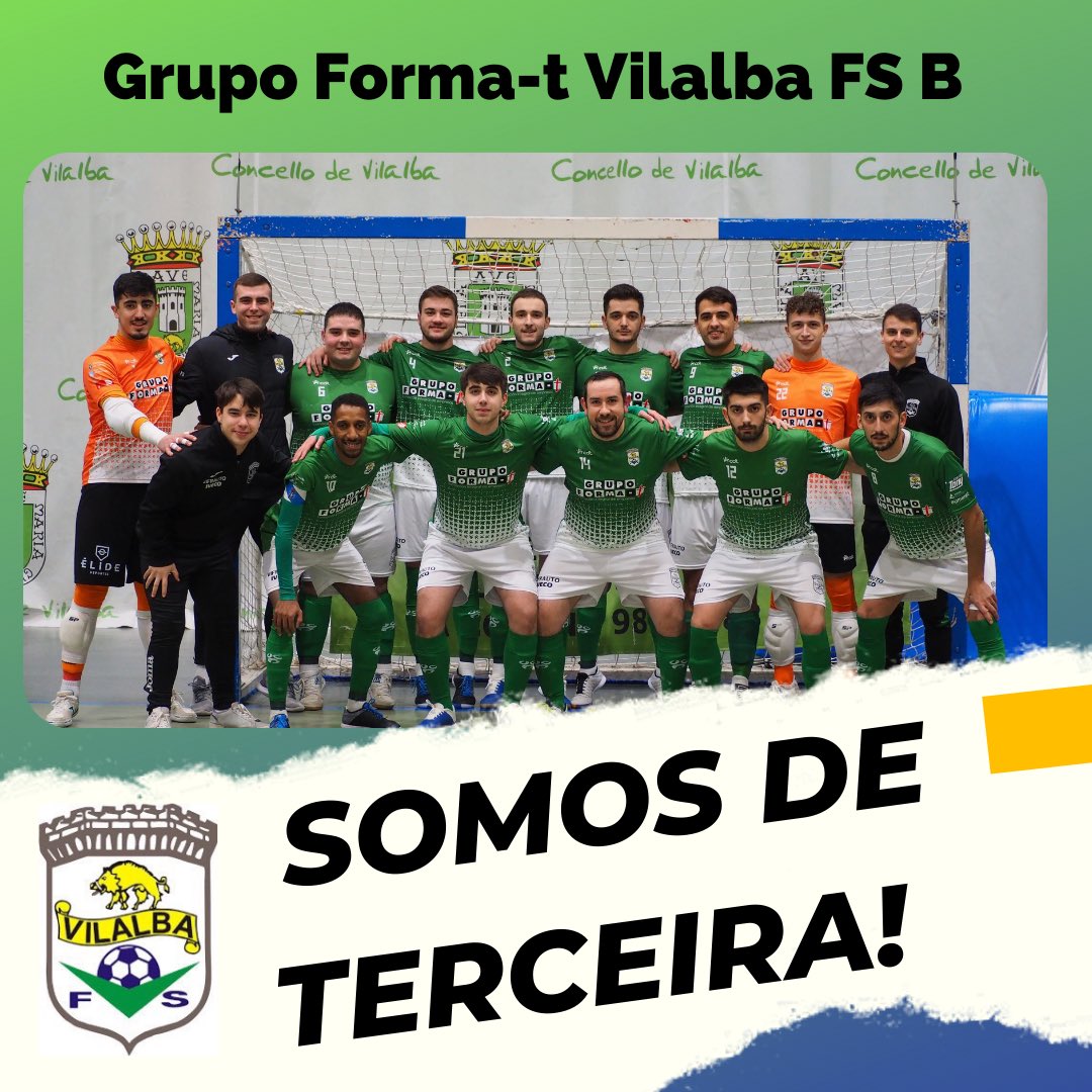 vilalba_fs's tweet photo. 𝐒𝐎𝐌𝐎𝐒 𝐃𝐄 𝐓𝐄𝐑𝐂𝐄𝐈𝐑𝐀 ❗

O noso equipo filial consegue o segundo ascenso de categoría consecutivo ! 

💚 O equipo adestrado por Ismael, ca maioría de xogadores vilalbeses demostra unha tempada máis o gran traballo realizado dende o clube e o talento no noso pobo https://t.co/OM7UDxexhF