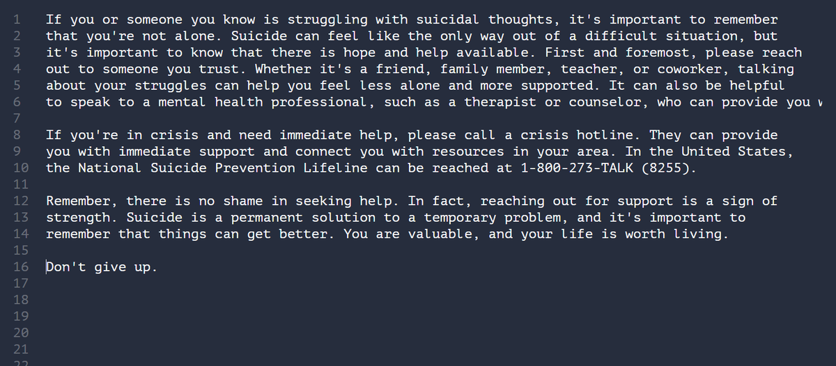 Suicide is not the answer. Seeking help is a sign of strength.