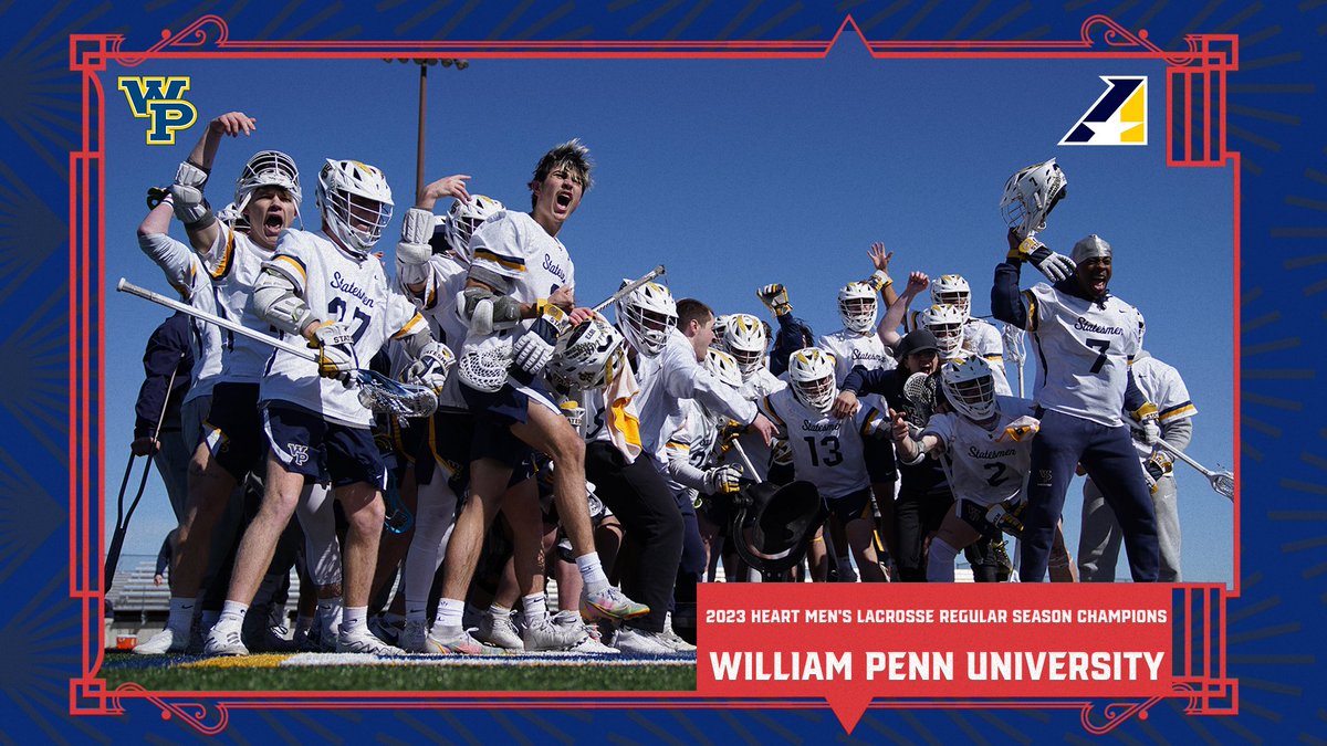 M🥍, Congratulations to <a href="/WPUAthletics/">WPU Athletics</a> on capturing the first-ever Heart Men's Lacrosse Regular Season Championship after going 5-0 this season!

They have earned the No. 1 seed in next week's Heart Conference Tournament!