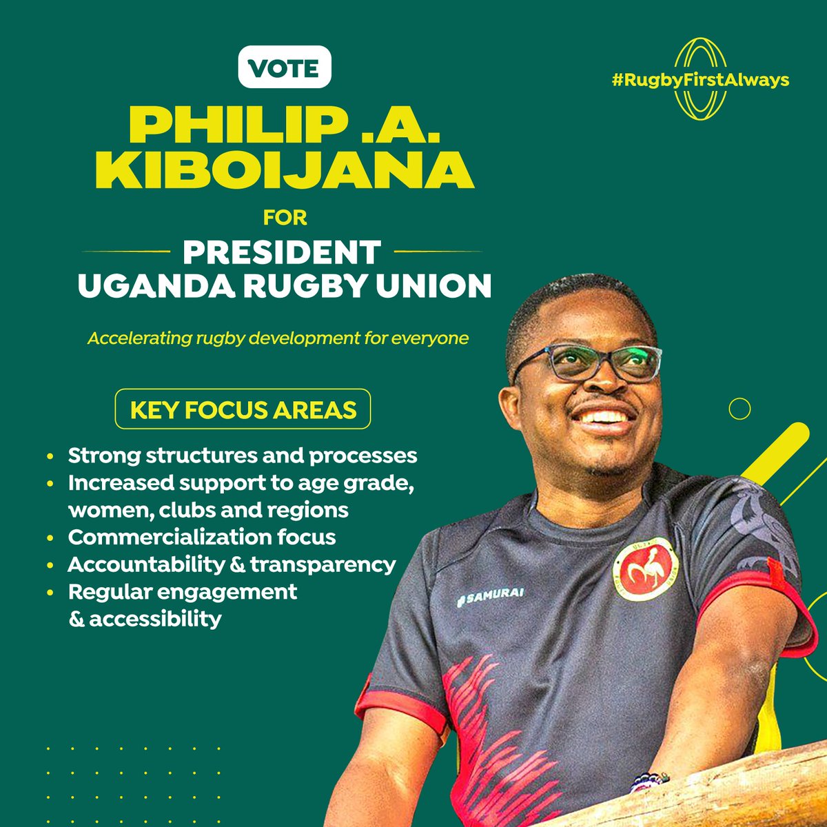 PKiboijana's tweet photo. I Just got back from the East for my last club visit and interaction. It is sad that the time given is so short to visit all clubs but I tried to get my message across through various channels. I pray for a successful AGM tomorrow and that rugby wins. #RugbyFirstAlways https://t.co/TuvKfoH7lh