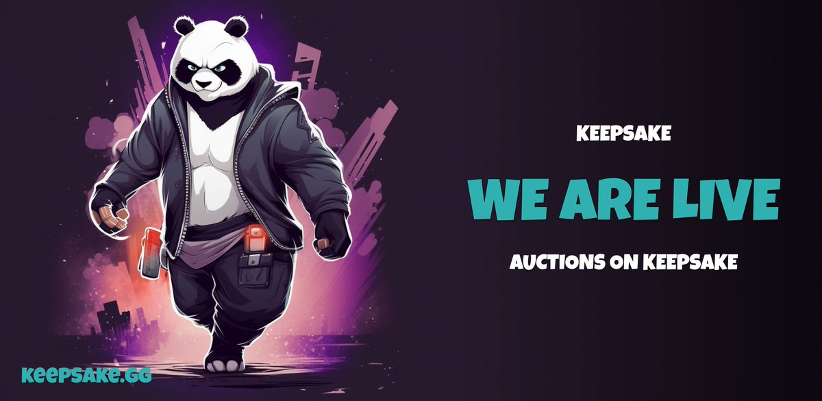 PanFam🐼!

Keepsake Partner Card Auctions are back🔥!!

Collect 100 Unique testnet cards and be ready for Mainnet🃏! 

▶beta.keepsake.gg