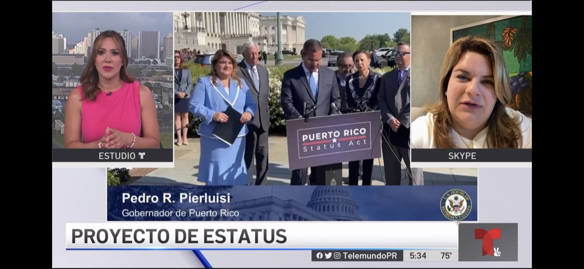 Jenniffer's tweet image. Ahora en entrevista con @GlorinelSoto por @TelenoticiasPR sobre el proyecto de descolonización para Puerto Rico que radicamos esta semana en el Congreso.