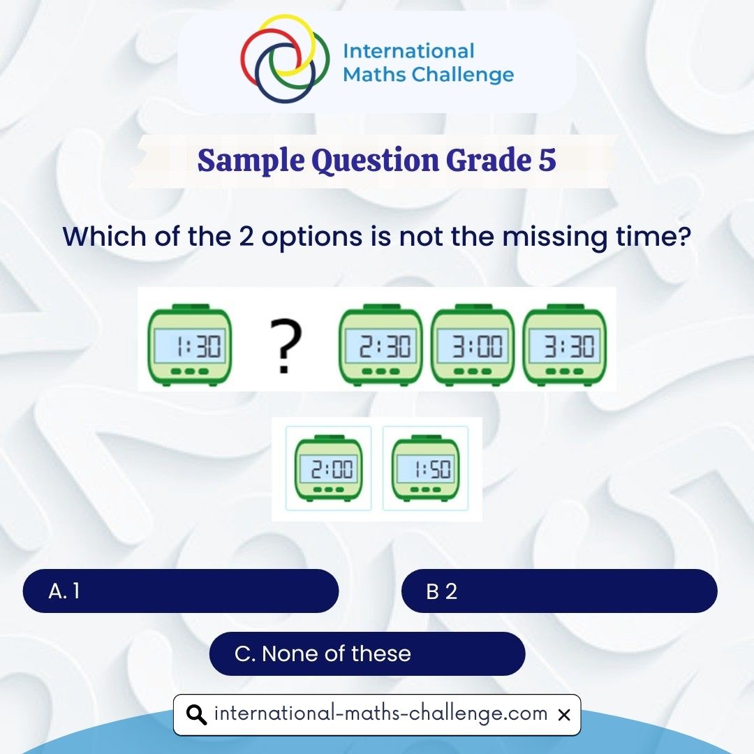 imochallenge's tweet image. Which of the 2 options is not the missing time?
(A) 1
(B) 2
(C) None of these

Comment your answer 👇
.
.
.
#question #quiz #samplequestion