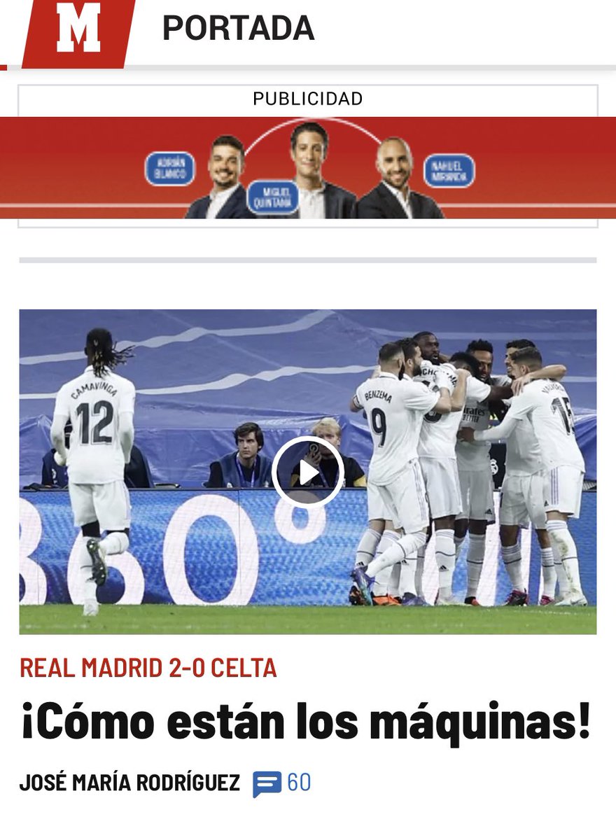 ¡Cómo están los máquinas! Titular 🔝de <a href="/26josele/">josé maría rodríguez</a> en la portada web de <a href="/marca/">MARCA</a> 🫶🏻 #comoestanlosmaquinas