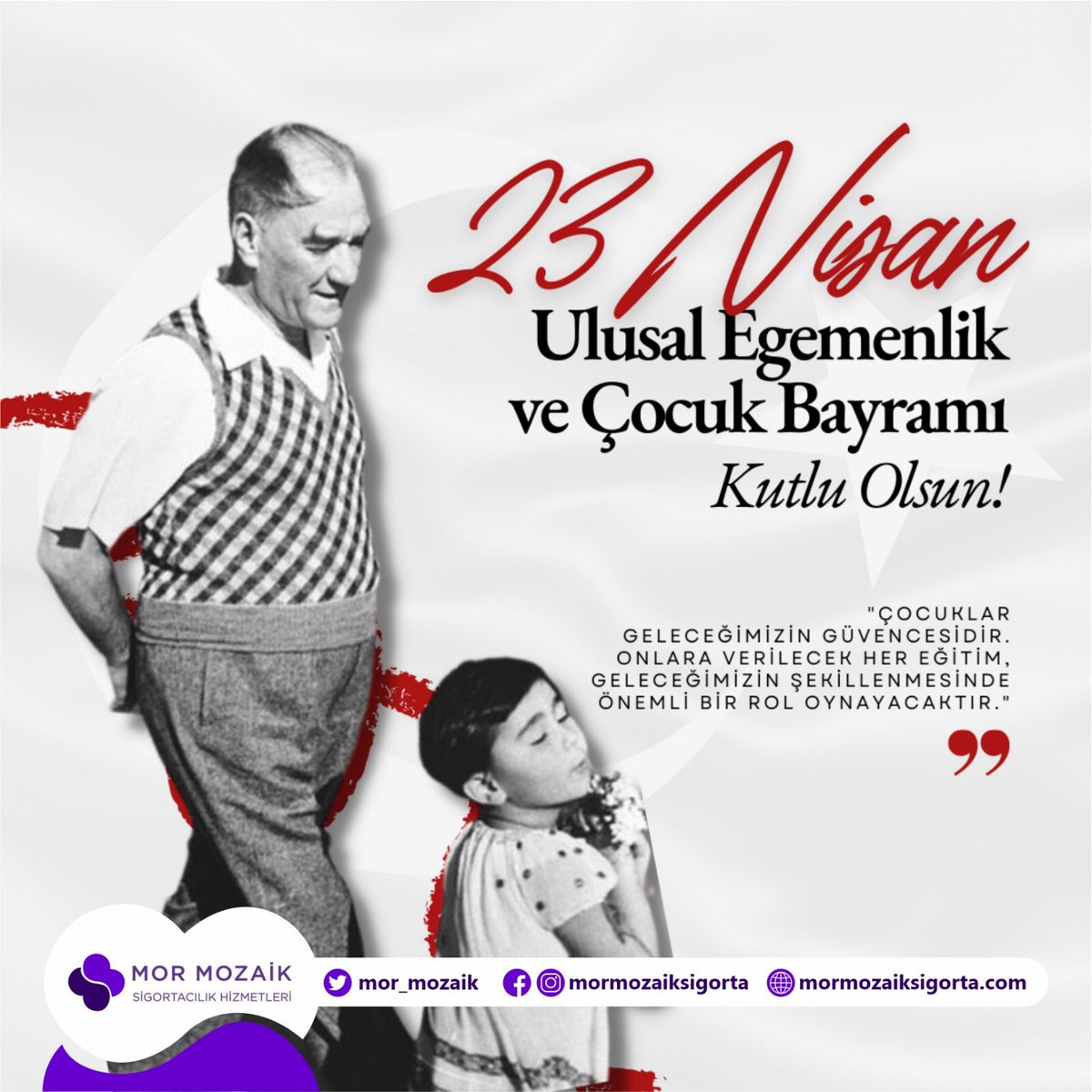 mor_mozaik's tweet photo. 23 Nisan Ulusal Egemenlik ve Çocuk Bayramı Kutlu Olsun. 🇹🇷

#23nisan #23nisanulusalegemenlikveçocukbayramı https://t.co/asNFxyQPcO