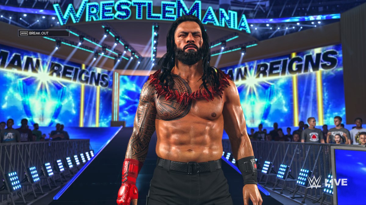 Yankees_CT's tweet photo. Just want to say, what an experience with the combination of @mattfick1 Wrestlemania 39 arena and @JoeMashups Roman Reigns..nothing better than mods!! This arena feels like you are at Wrestlemania, insanely good!
#WWE2K23 #WrestleMania39 https://t.co/OgnoWXlT8l
