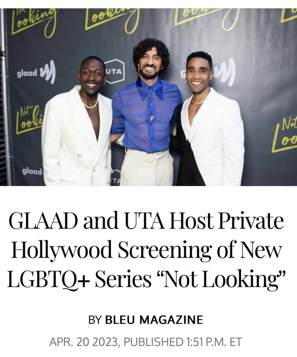 notlooking_ts's tweet photo. We were featured in The Hollywood Reporter: Events of The Week (@THR ) &amp; @BleuMagazine !

#NotLooking #HollywoodReporter #BleuMagazine #hollywood #screening #lgbtqia #series #newseries #tvseries #gayseries #shareblackstories #queerculture #entertainmentnews #losangeles #la https://t.co/ldW9Ot8EGr
