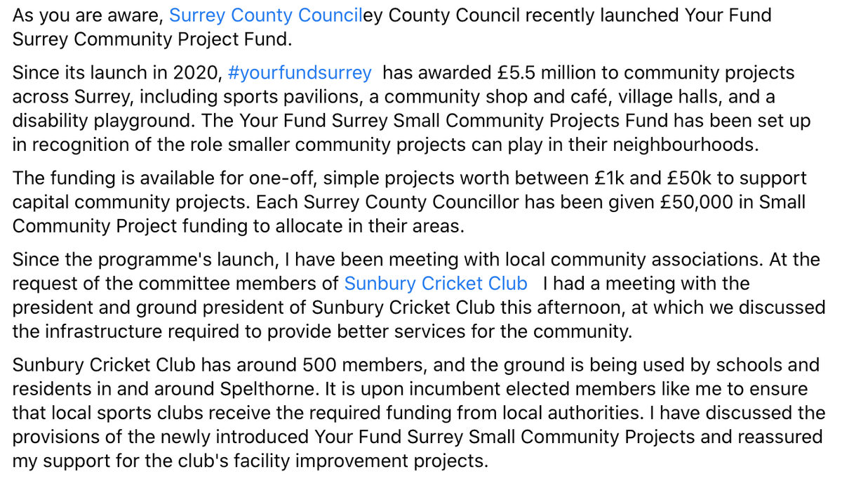 buddhi_w's tweet photo. At the request of the committee members of @SunburyCricket    I had a meeting with the president and ground president of Sunbury Cricket Club this afternoon, at which we discussed the infrastructure required to provide better services for the community. #Sunbury #yourfundsurrey https://t.co/u955ILebZp
