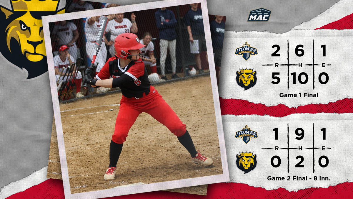 King's College Monarchs (@kingsmonarchs) on Twitter photo SB | It's a senior day split!
<a href="/Kings_Softball/">King's Softball</a> posts a senior-day split, defeating Lycoming 5-2 in game one before falling 1-0 in 8 innings in game 2! Krupski went 3-for-4 with a triple, an RBI, and a run in the game 1 win!
#MonarchNation // #EarnTheCrown SB | It's a senior day split!
<a href="/Kings_Softball/">King's Softball</a> posts a senior-day split, defeating Lycoming 5-2 in game one before falling 1-0 in 8 innings in game 2! Krupski went 3-for-4 with a triple, an RBI, and a run in the game 1 win!
#MonarchNation // #EarnTheCrown