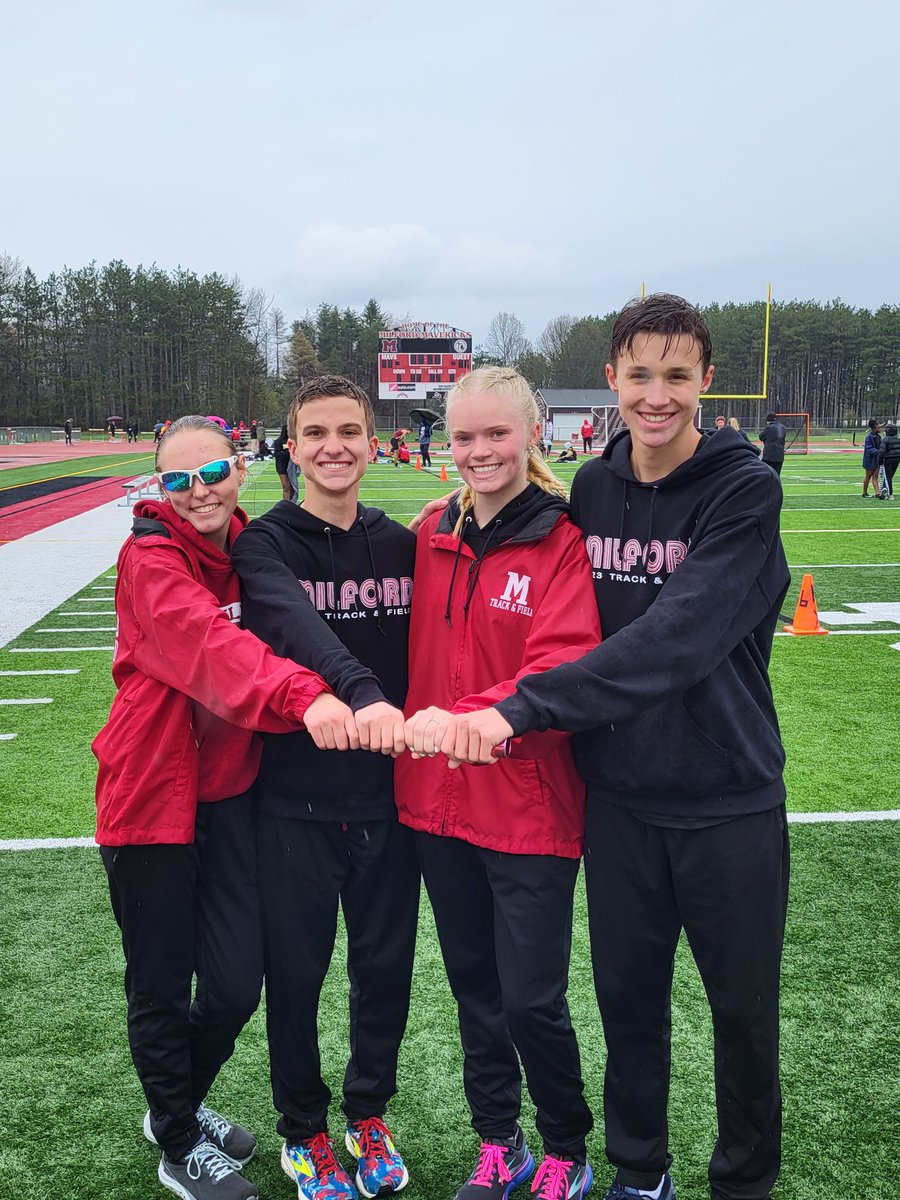 MilfordTandF's tweet photo. Our Team placed 2nd at the Balawajder Classic Coed Relays.  Event wins were claimed in the 4x1600 and Pole Vault Relay.  #BoysAndGirls #MilfordPride https://t.co/xt7EuesQAM