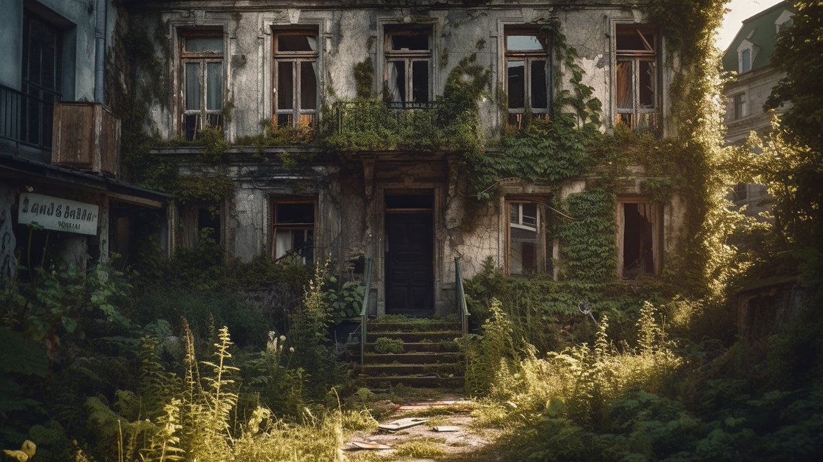 vadimerom's tweet photo. "One day, the time will come when highways and beloved cafes will vanish, and the overgrowth of grass will cover the land, as nature reclaims its roots." #midjourney #aiartcommunity https://t.co/iC9pwrso4V