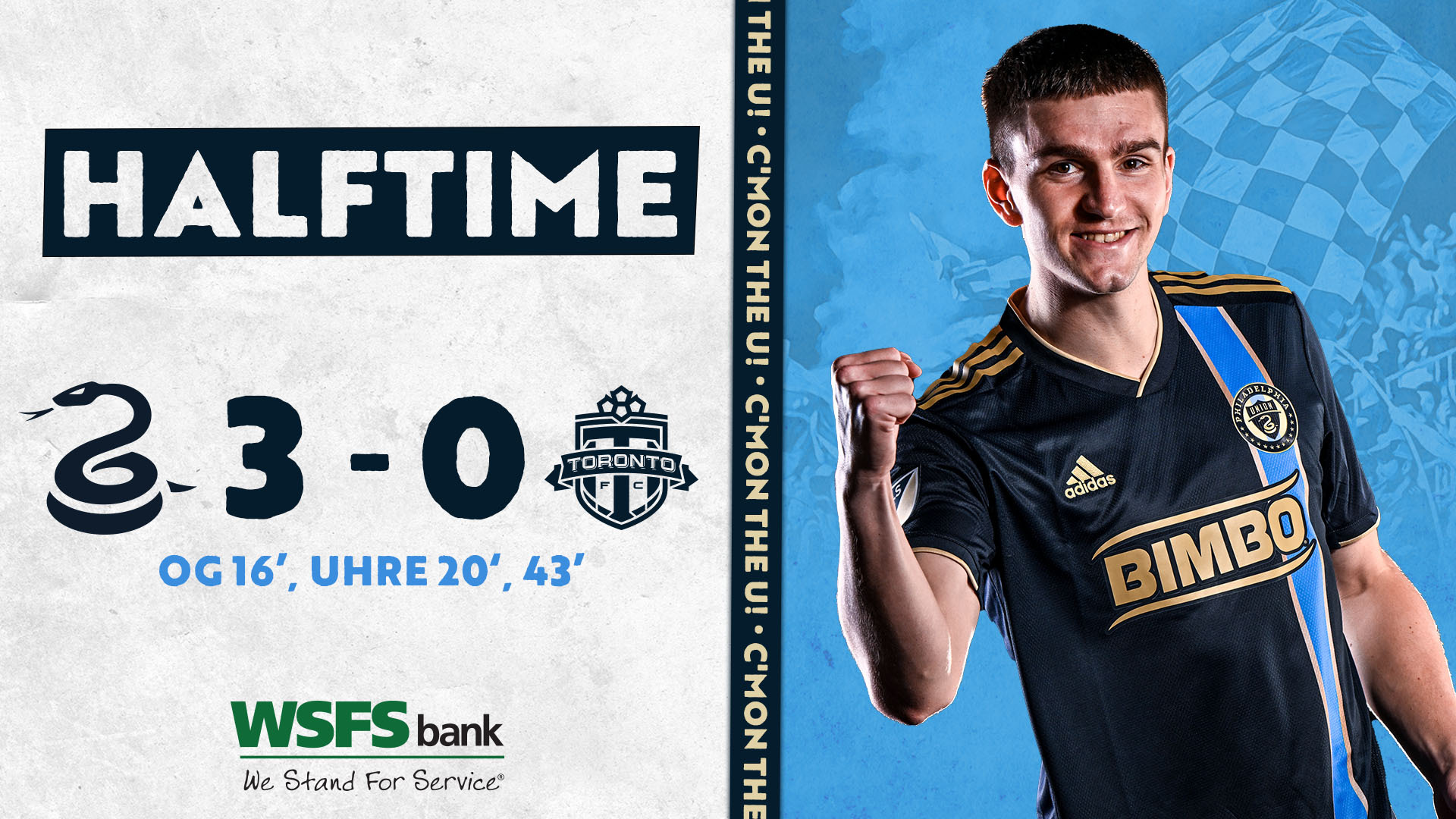 X - Philadelphia Union on X: 3 goals in the first half??? I'll take it 🤩  #DOOP, #PHIvTOR 3-0