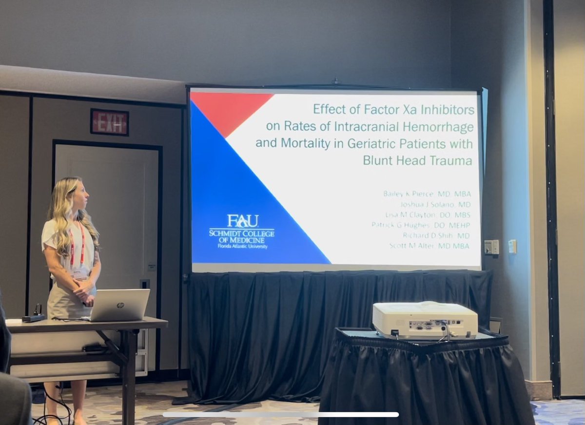 Congrats Bailey on winning first place in the national AAEM resident research competition in NOLA 🎉.   

#AAEM #Research #FirstPlace #NOLA #FAUEM