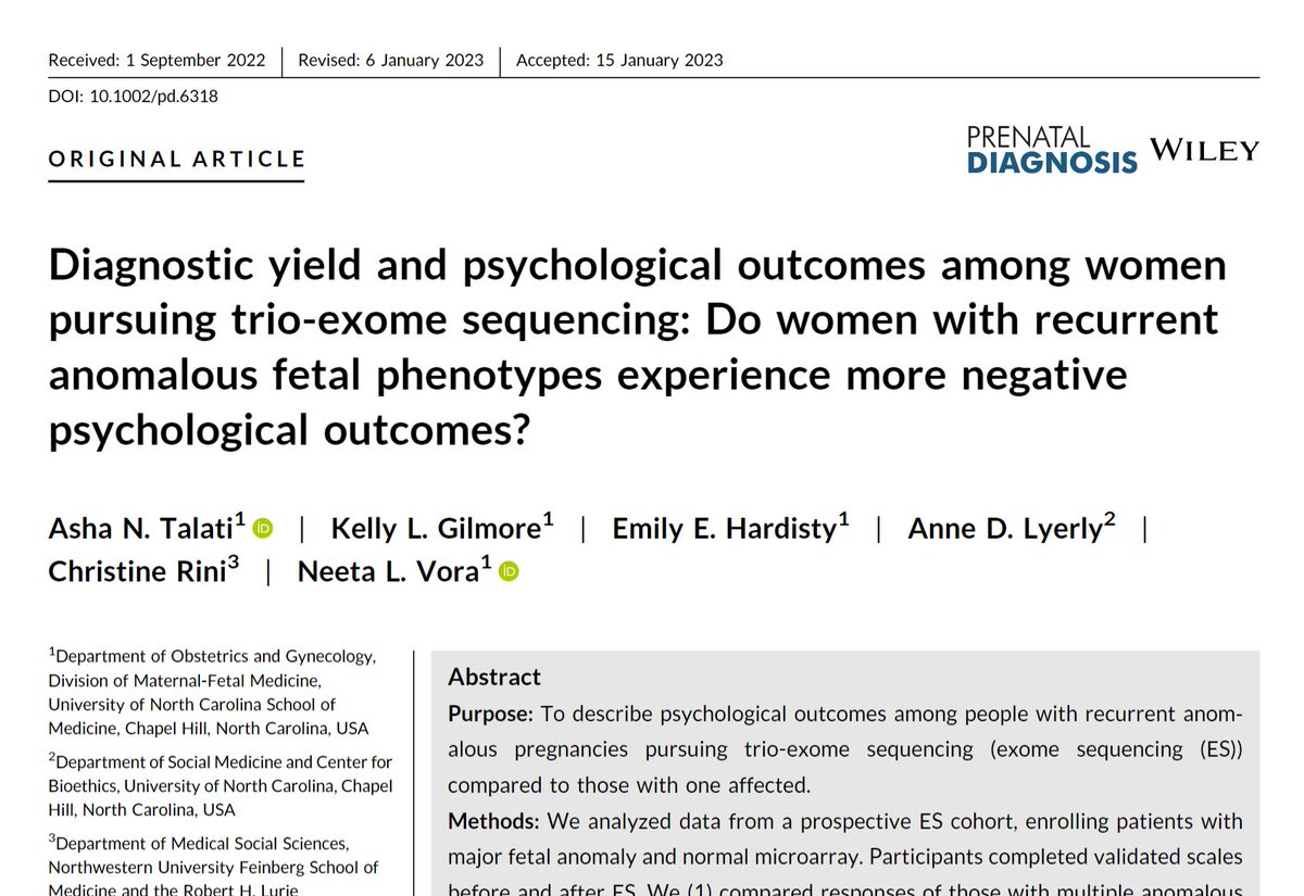 Of 166 trios (24% with more than one affected pregnancy):  

"A key takeaway is that all individuals, regardless of pregnancy history, had clinically significant generalized psychological distress scores (HADS) on presequencing questionnaires."

obgyn.onlinelibrary.wiley.com/doi/10.1002/pd…