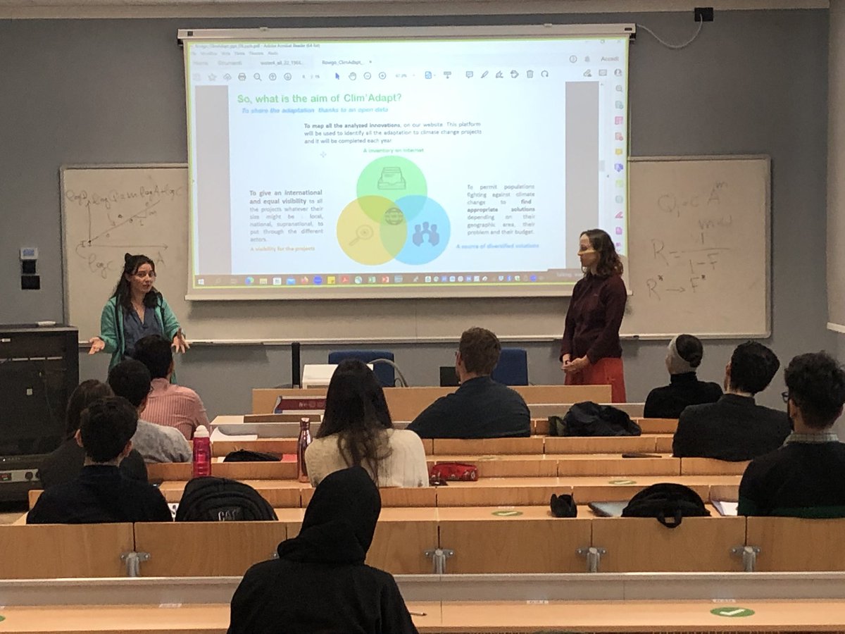 Reflecting on Climate Change with Clim’Adapt, Ambre Litzler and Pauline Allano. In Rovigo, in the Water and Geological Risk Engineering Program.