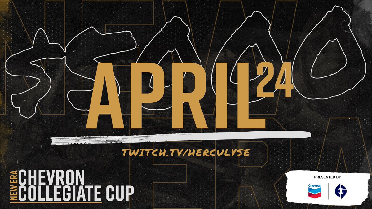 Introducing the New Era: Chevron Collegiate Cup for your April NES Event!!

⛽️ $5000 PRIZEPOOL 🏆
⛽️ 16 invited North American CRL Teams
⛽️ 1 of 3 2023 Chevron Collegiate Cups!!!

April 24th || 6:30pm EDT || TTV / herculyse

#NewEraSeries #LIVEEVIL <a href="/Chevron/">Chevron</a>