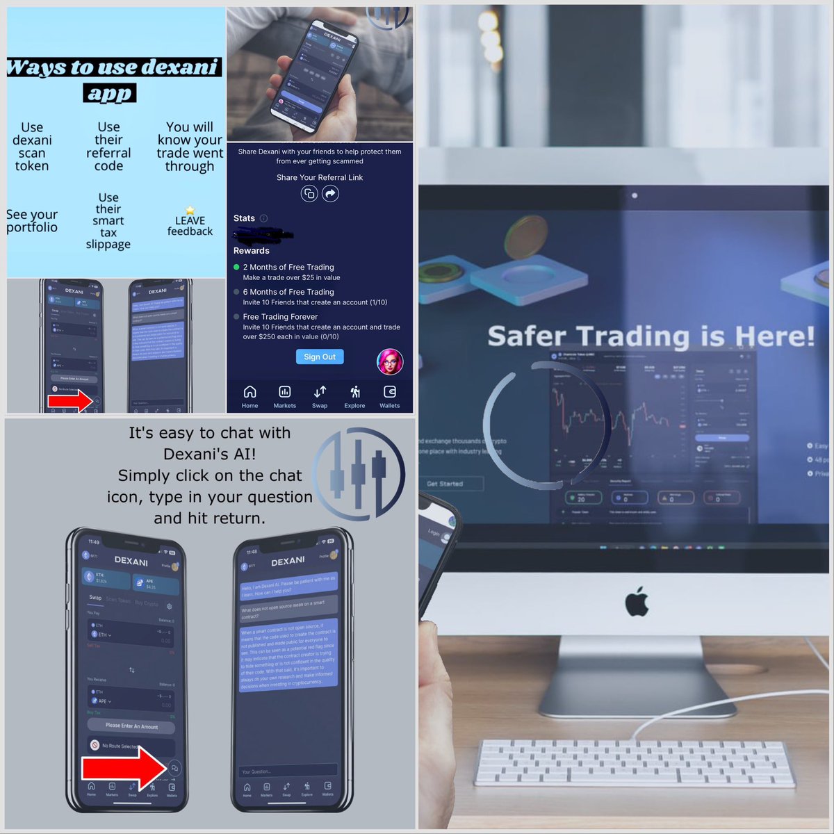 <a href="/Dexaniio/">Dexani.io</a> app helps you trade safer, let’s you know exactly when your trades are done and even lets you set your friends up with referrals just by creating an account trade safer now 
$THORN $DDX $JUP #CryptoSafety 

app.Dexani.io