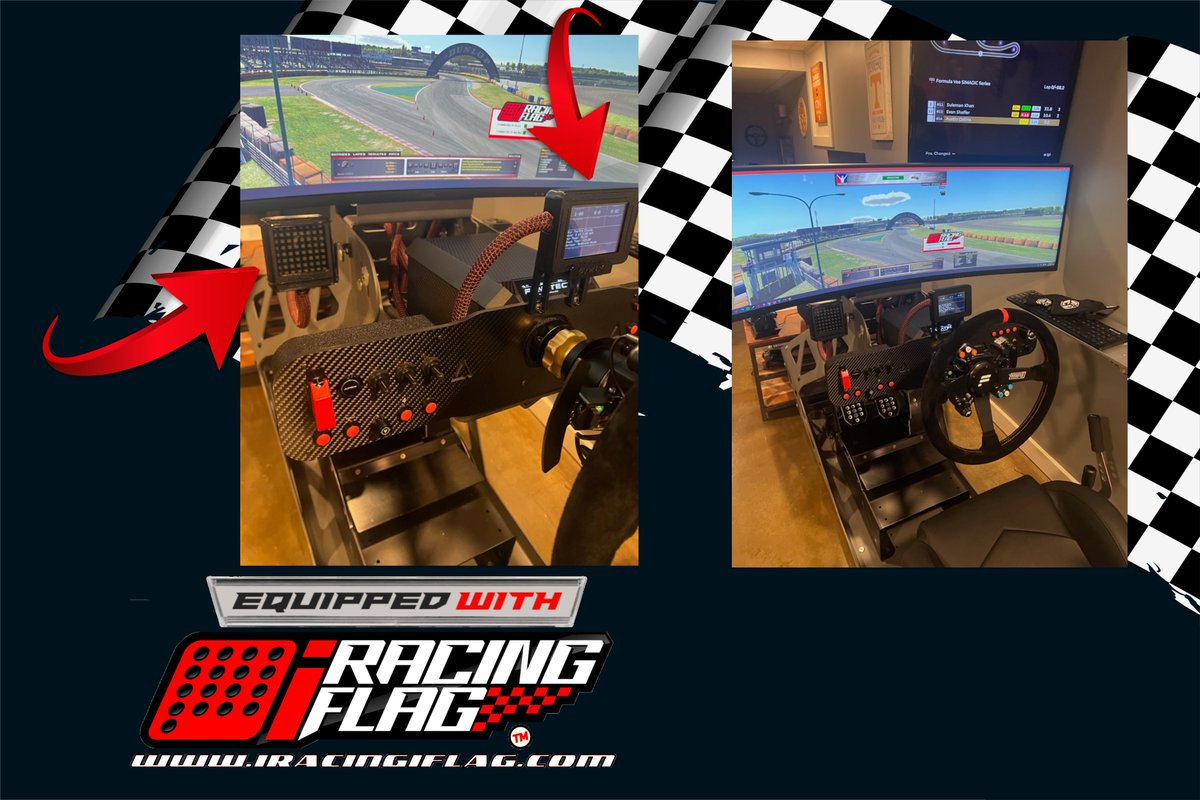 We love getting pictures from our customers with our products on them race rigs! Here is one showing off our Visual Flag System and our Digital Pitboard.

iracingiflag.com