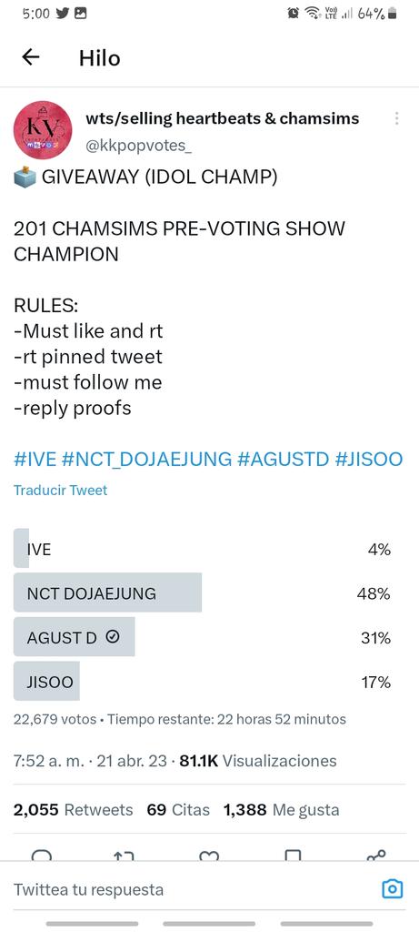Staefh's tweet photo. @kkpopvotes_ Done for #AgustD https://t.co/9TVHCvG2Nc