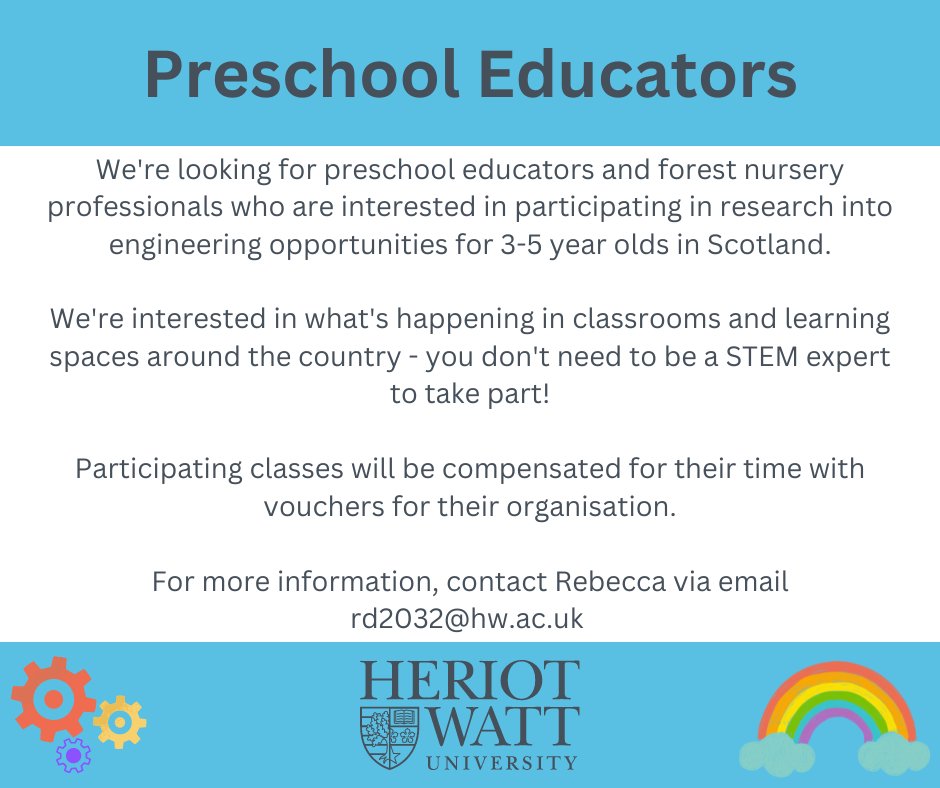 My PhD student Rebecca is looking for nurseries to participate in her research. See below for info and contact details