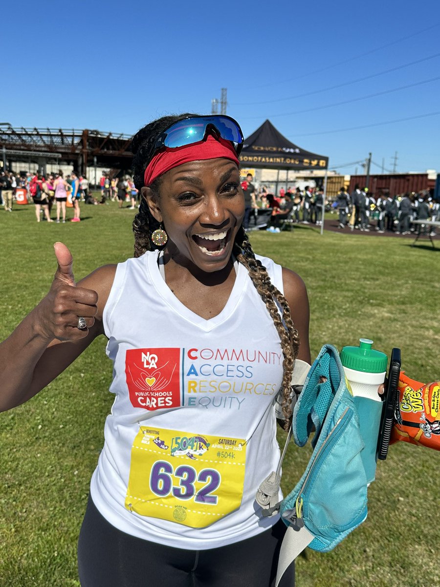 DrFateama's tweet photo. A beautiful morning for the @youthrunnola 504K race! We are #NOLAPSProud of our superintendent @DrAvisW and all participants for an amazing race.👏🏾 A great day for the @NOLAPSchools soft launch of NOLA-PS CAREs! I’m a proud CARE ambassador.❤️ #NOLAPSCAREs #Equity #Joy #Excellence https://t.co/8Z28Mhgq2D