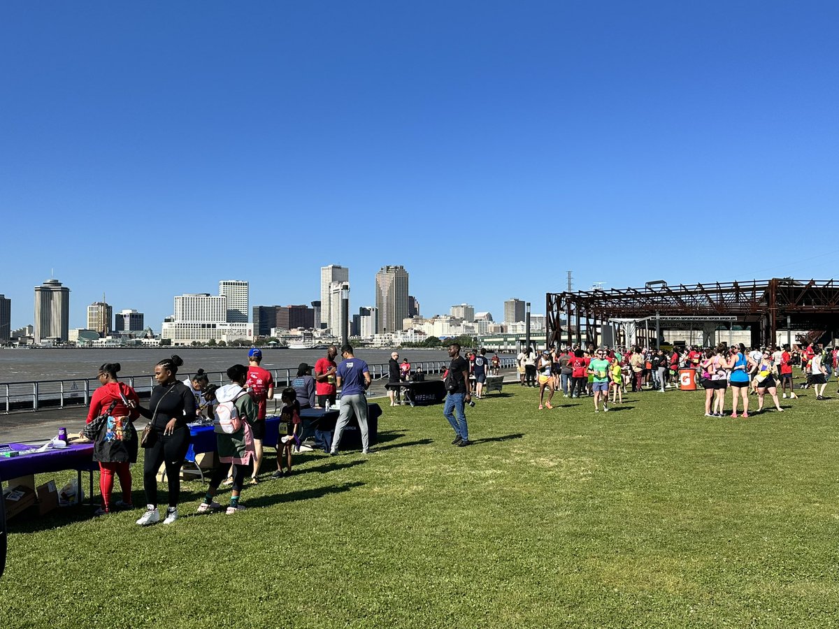 DrFateama's tweet photo. A beautiful morning for the @youthrunnola 504K race! We are #NOLAPSProud of our superintendent @DrAvisW and all participants for an amazing race.👏🏾 A great day for the @NOLAPSchools soft launch of NOLA-PS CAREs! I’m a proud CARE ambassador.❤️ #NOLAPSCAREs #Equity #Joy #Excellence https://t.co/8Z28Mhgq2D