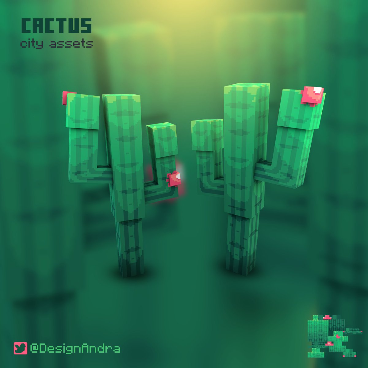 DesignAndra's tweet image. #Day17
Cactus ✅🌵
#Blockbench #minecraft #minecraftbuilds #minecraftmarketplace #voxel #pixelart #art #desing #gamedesign #gamedev #leveldesign #indiedev #idiegame #bucketofcrab #art