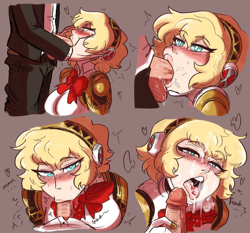 Sybeink's tweet photo. One of Aigis's first duties as a member of SEES is to protect and being by the side of the leader at all costs

This includes giving the protagonist amazing head in both the male and female route https://t.co/Aw23dDHgFu